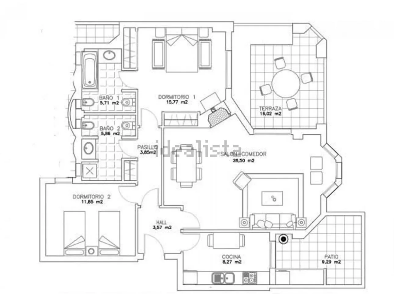 Complete apartment floor plan